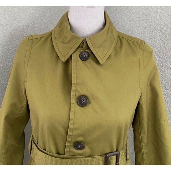 Ropé Picnic Green Belted Trench Coat Size 38/Small - Picture 9 of 10